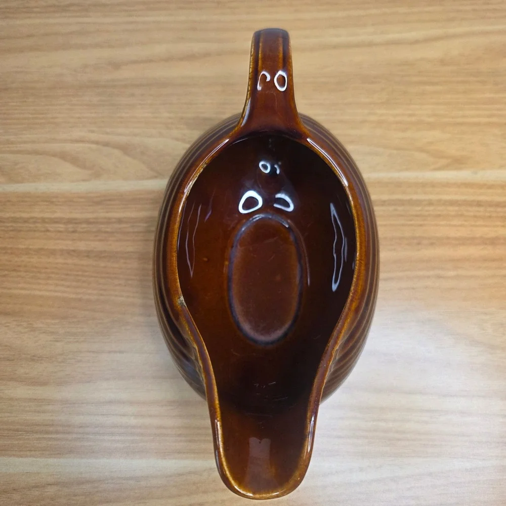 Vintage 1960s Fiesta Ironstone Sheffield Amberstone Glaze Large Sauceboat
